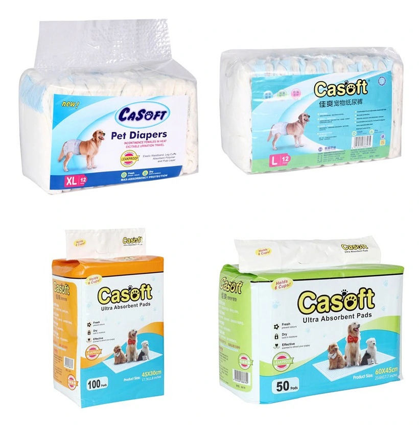 OEM Soft Breathable Disposable Pet Dog Diapers Thick Absorbent Urine Dogs Nappies Supplies