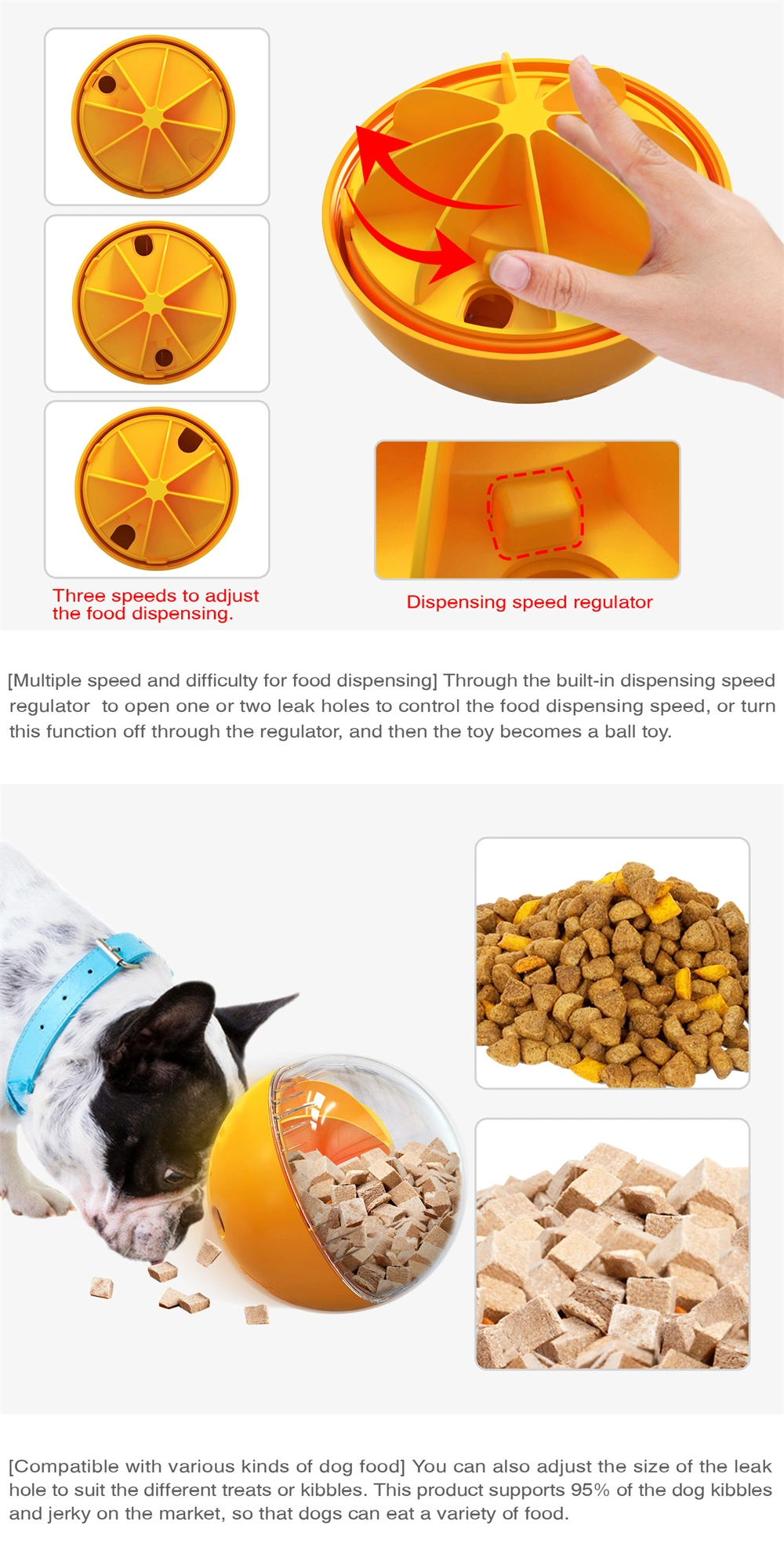 Amazon Hotsale 2022 New Design Pet Supply Customized Wholesale Pet Toys Dog Toysdog Food Dispenser Toy Iq Treat Dog Ball