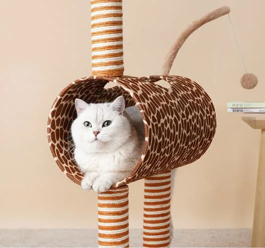Customize OEM Giraffee Cat Toy and Cat Tree with Cat Tunnel for Pet Supplies