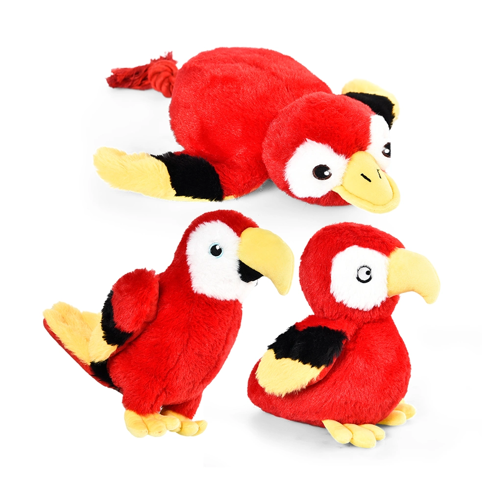Cute Animal Dog Plush Toys Parrot Shaped Plush Dog Toys Squeak Dog Toy