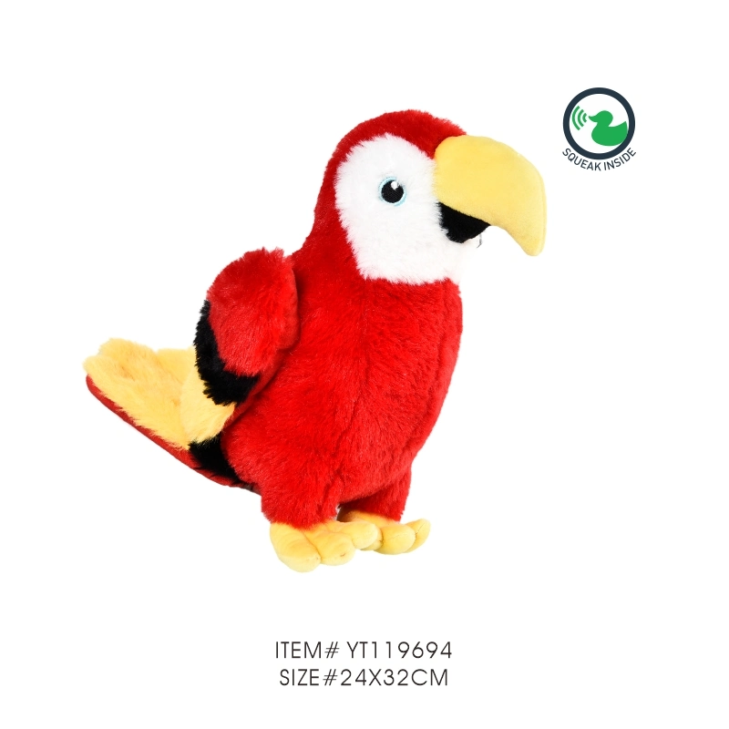 Cute Animal Dog Plush Toys Parrot Shaped Plush Dog Toys Squeak Dog Toy