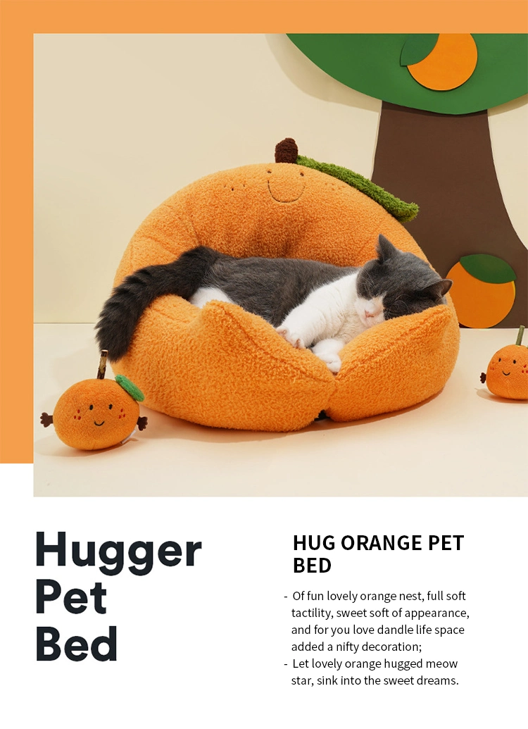Orange Shape Cat House Four Seasons Warm Pet Cat Bed Cat Sleeping Nest Pet Supplies