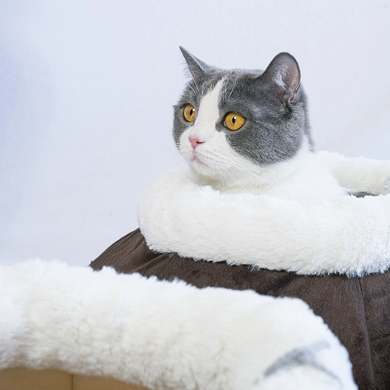Pet House Plush Cat Bed Semi-Enclosed Pet Bed Cat Pet Supplies for Sale