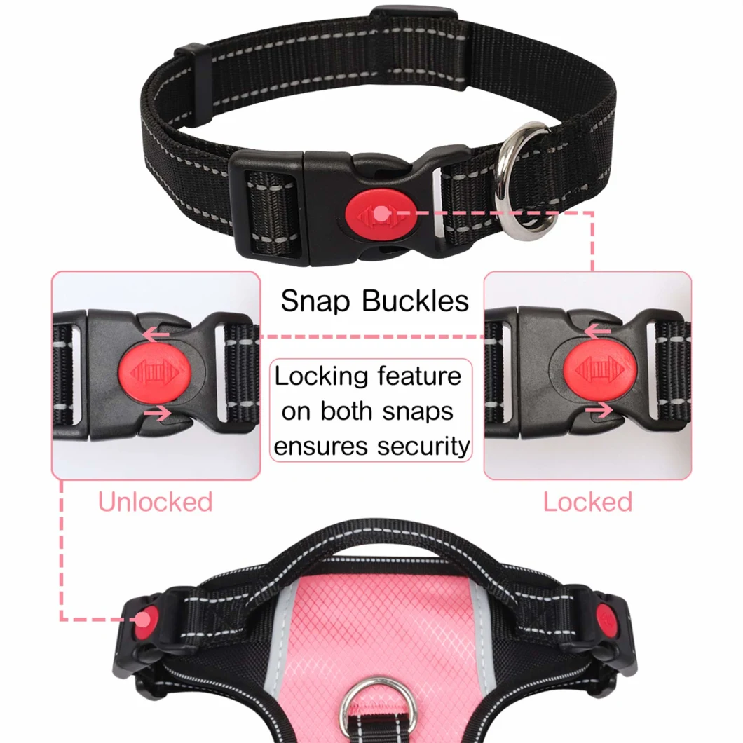 Front &amp; Back Range Lockable Snap Buckles Safe Outdoor Pet Supply, Pet Harness