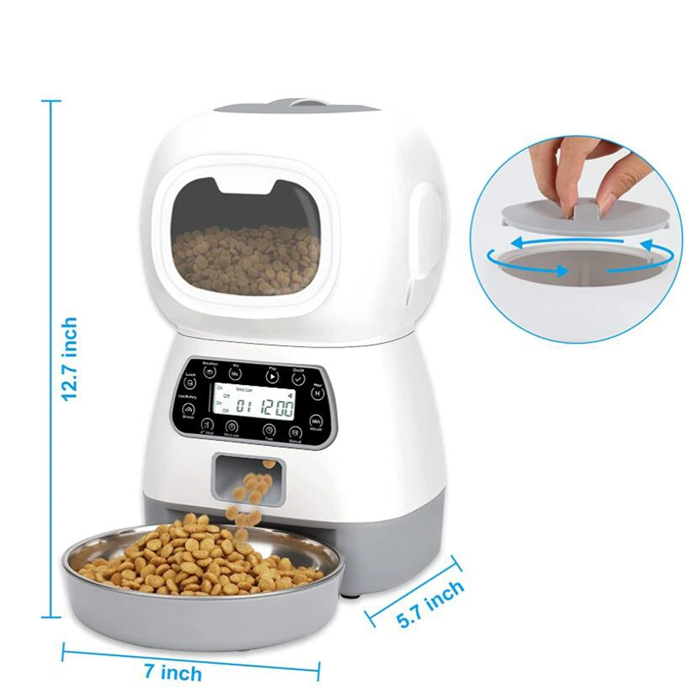 3.5L Automatic Pet Feeder Smart Food Dispenser for Cats Dogs Portion Controller Voice Programmable Timer Bowl Pet Supplies