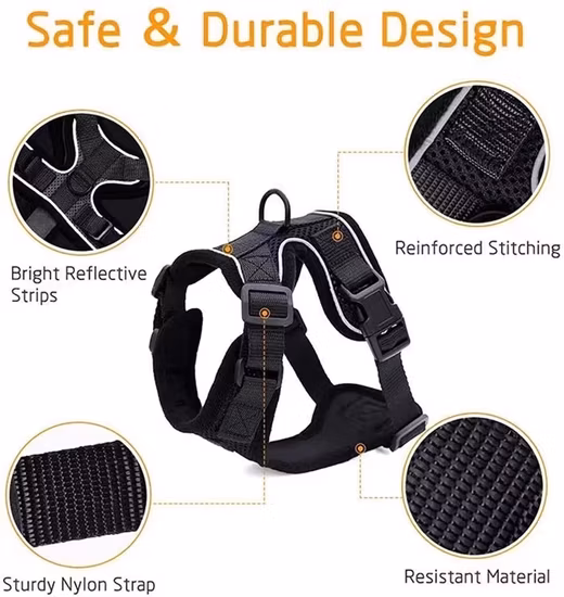 Front & Back Range Lockable Snap Buckles Safe Outdoor Pet Supply, Pet Harness