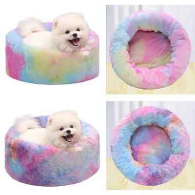 Winter Round Plush Small in Cat Litter Cat Room Dog Kennel Pet Bed Supplies