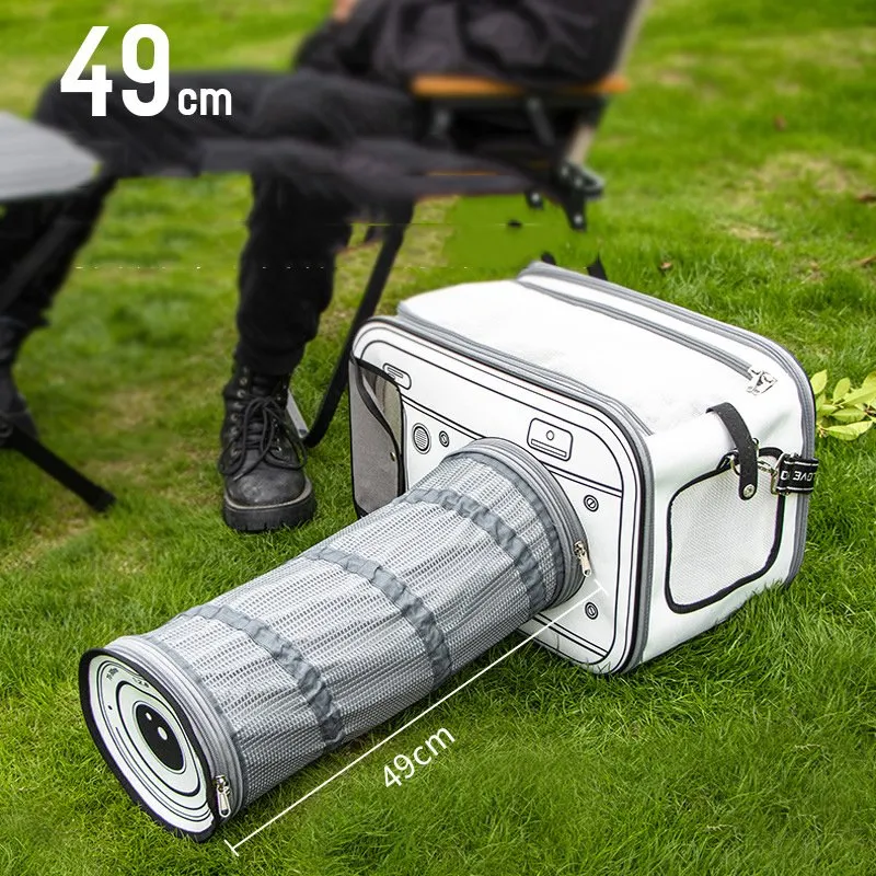 Cute Little Yellow Duck Going out Portable Cat Backpack Large Capacity Breathable Canvas Bag Backpack Pet Supplies