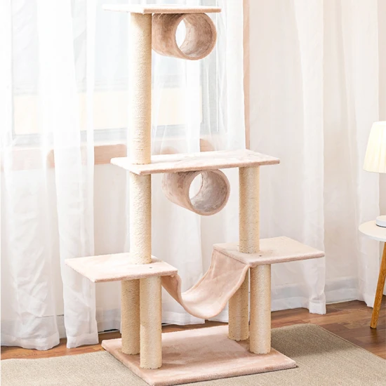 BS CT208 Wooden Cat Tree Cat Playing Toy Cat House Condo for Playing Cat Climbing Frame with High Quality